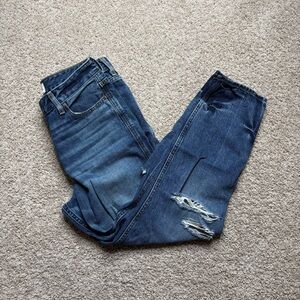 Abercrombie & Fitch Distressed High Rise Girlfriend Jeans